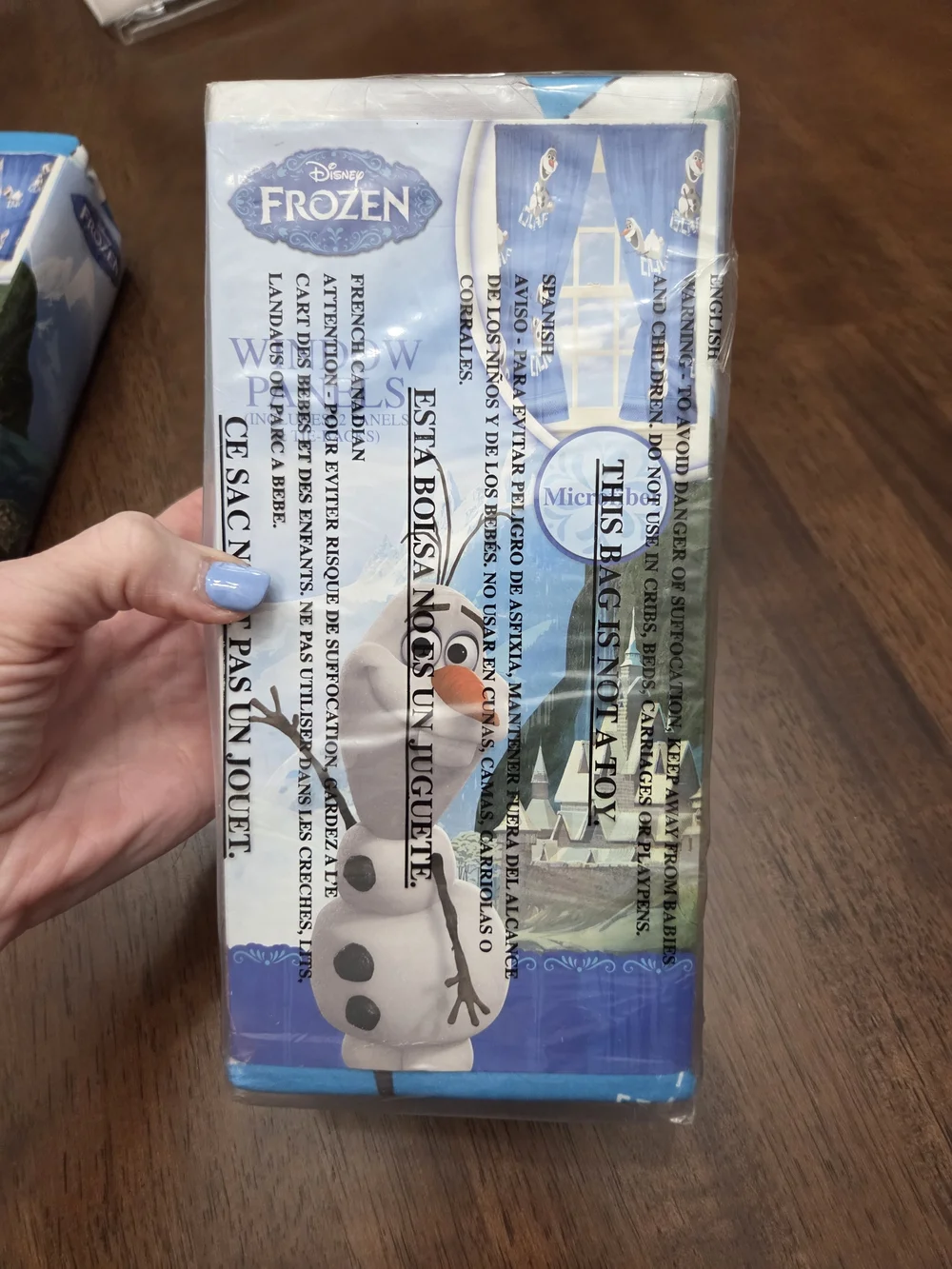 2 Packs (4 Panels) Disney Frozen Olaf Blue Window Curtains - Microfiber Panels